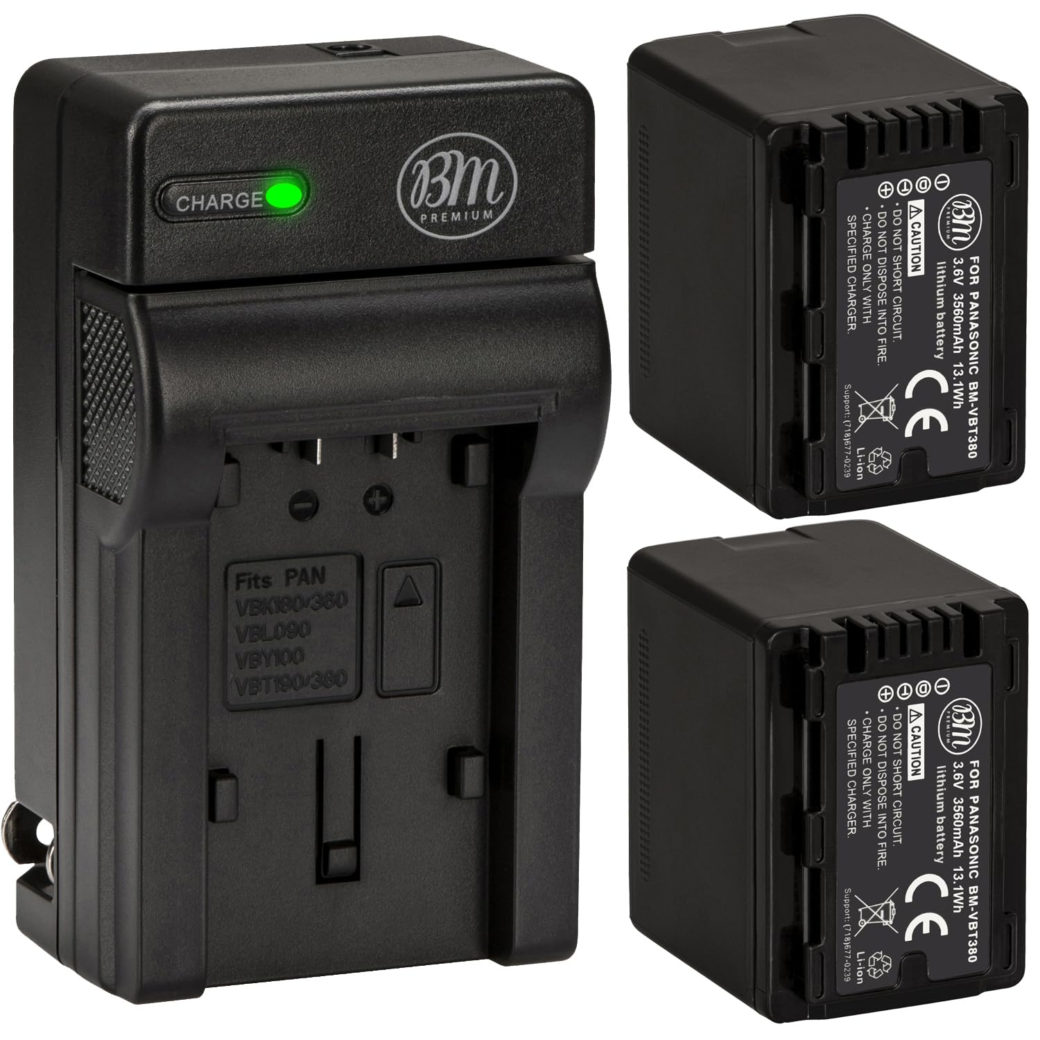 Amazon.com : BM Premium 2 VW-VBT380 Batteries and Charger for